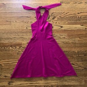 American Apparel fuchsia convertible halter bandeau dress